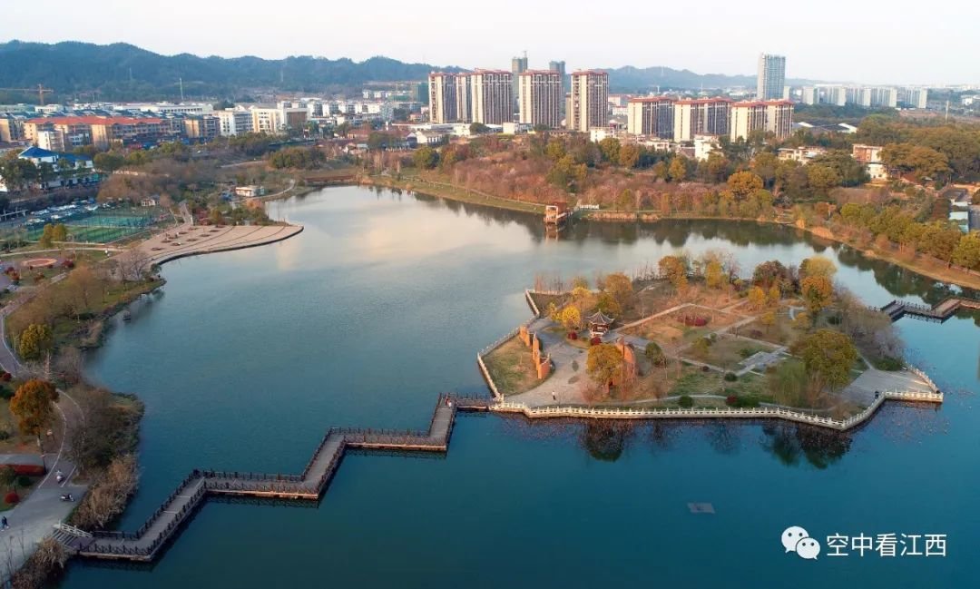航拍宜丰湿地公园 景色如画（图）凤凰网江西_凤凰网