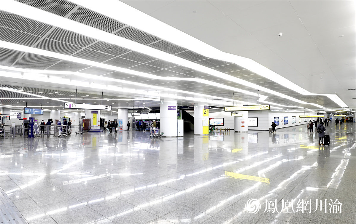 ▲站厅与江北机场T3航站楼无缝衔接