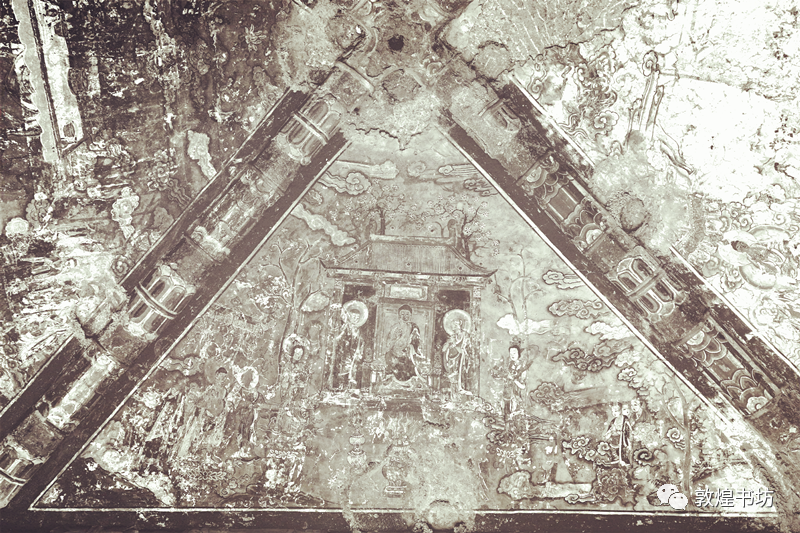 麦积山石窟第4窟第1龛龛顶右坡明代壁画