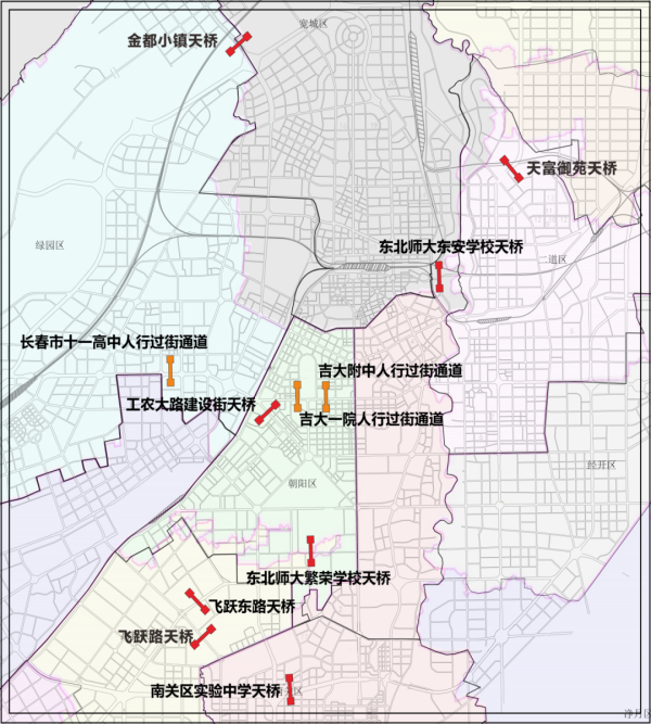图为长春市建委11座立体过街设施资料图