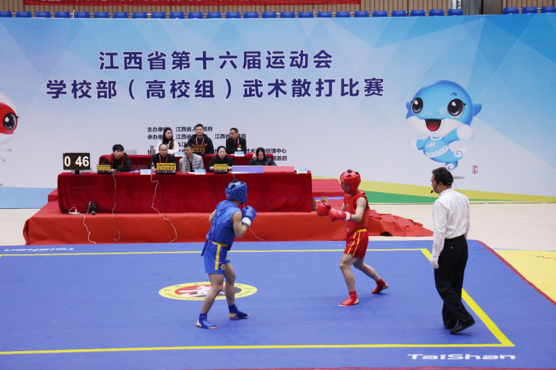 江西师大科技学院在江西省第十六届运动会武术散打比赛中斩获五金四银四铜