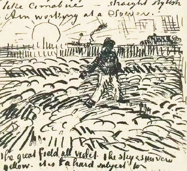 梵高写给弟弟的信笺,1888年