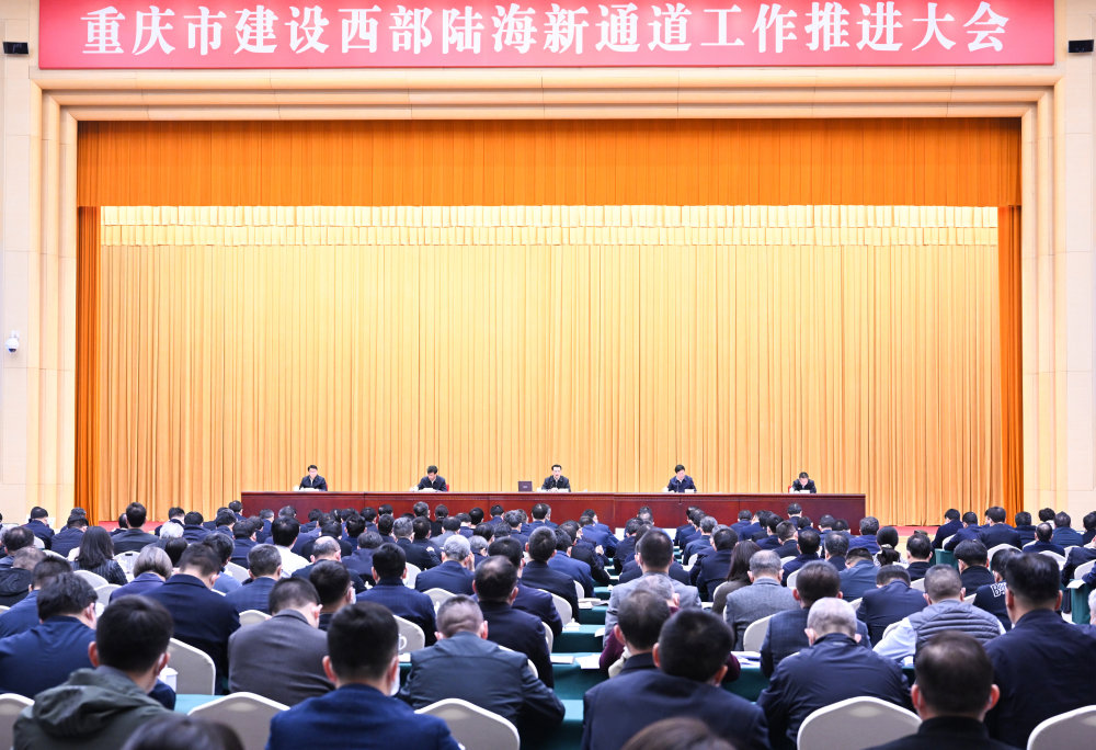 3月27日上午，重庆市建设西部陆海新通道工作推进大会举行。苏思 摄