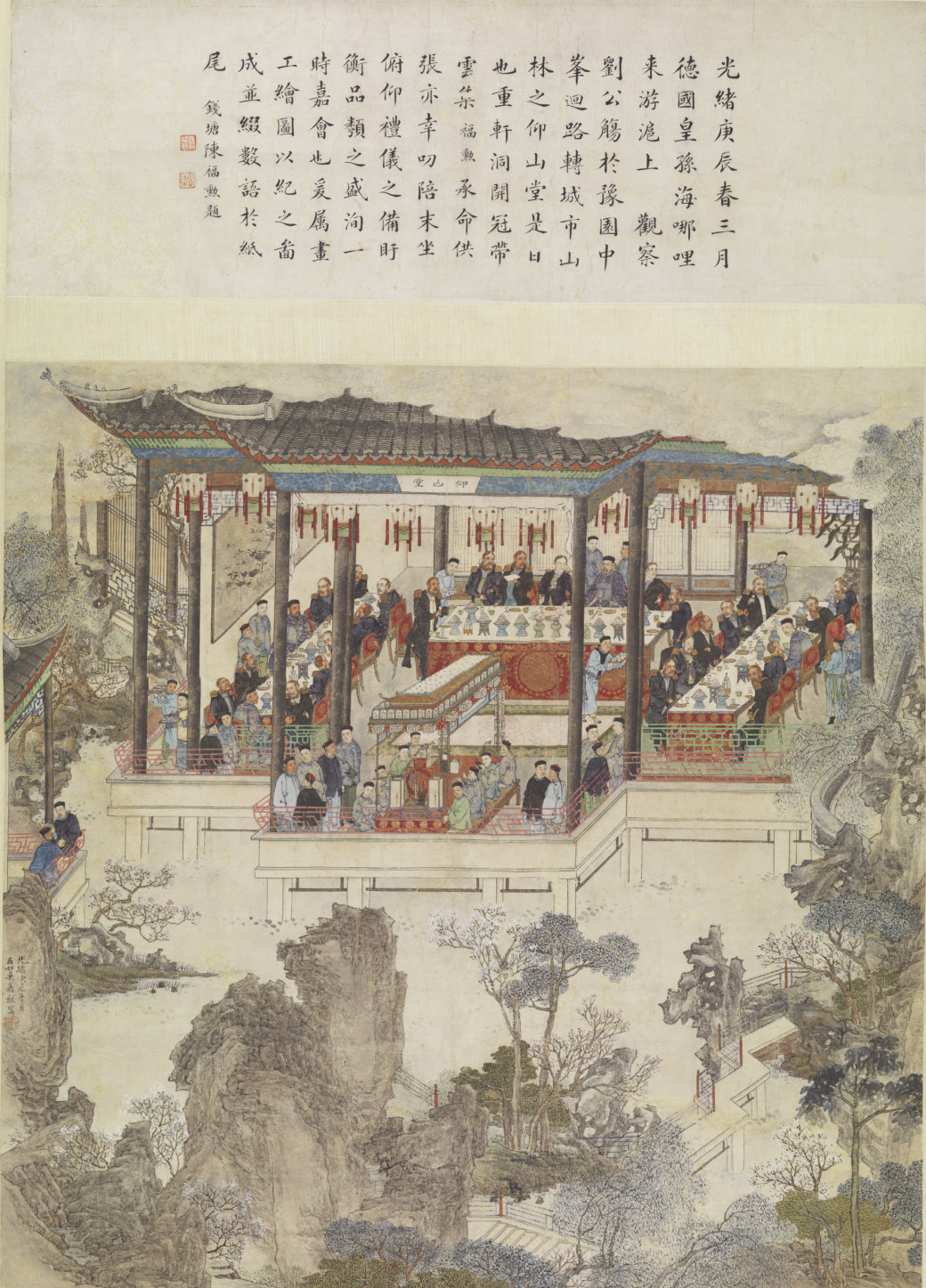清 吴友如豫园宴乐图轴（1880年）