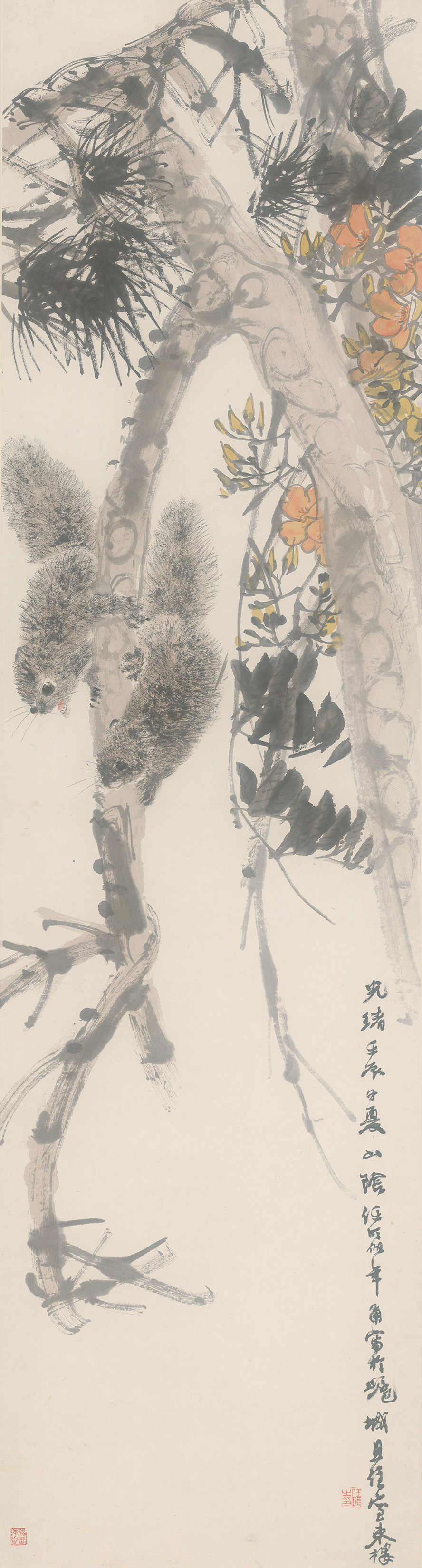清 任颐松鼠图轴（1892年）