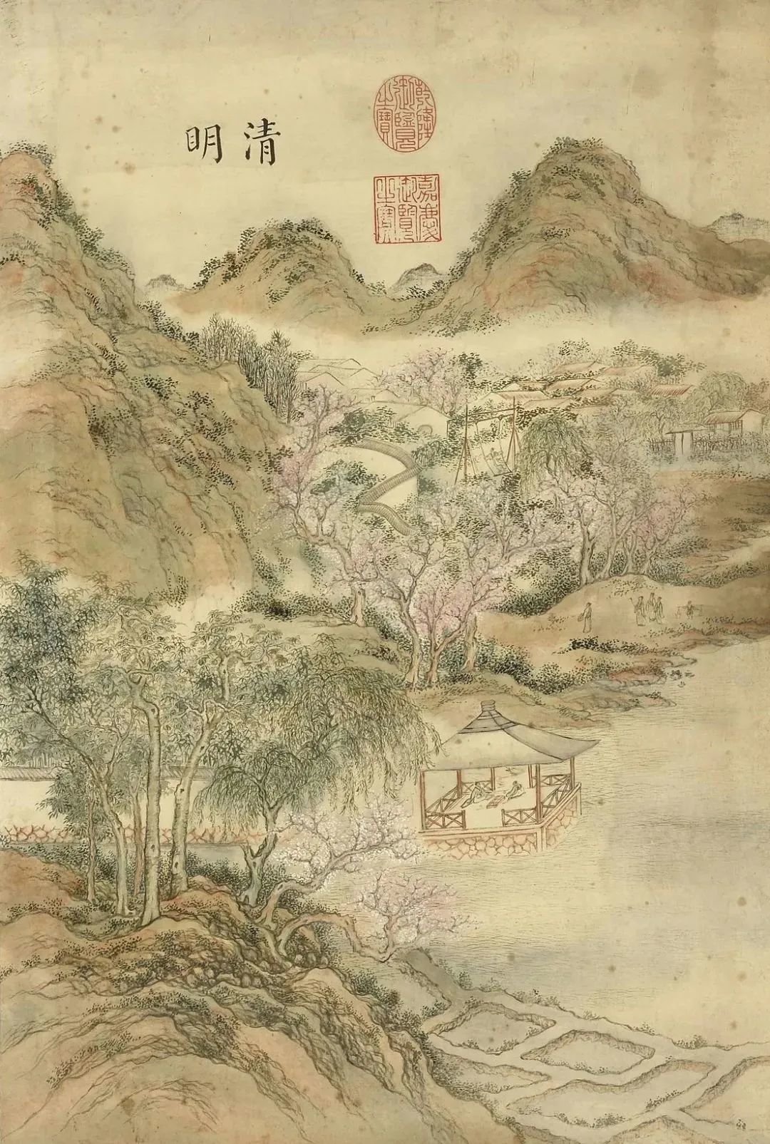 △清张若霭画墨妙珠林(卯)册 清明