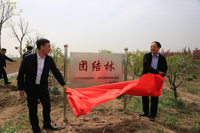 九三学社及鹿泉区领导一同开展义务植树活动