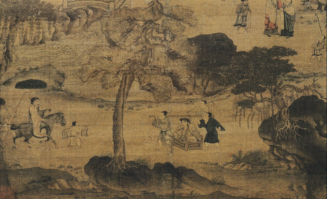 【图3】《白莲社图》，绢本设色，纵92厘米，横53.8厘米，南京博物院藏（局部）