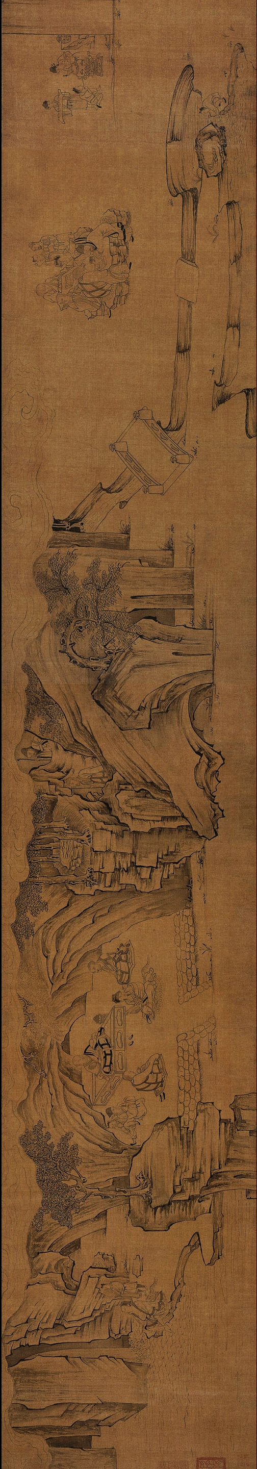 【图2】《莲社图》，绢本水墨，纵60.1厘米，横459.8厘米，上海博物馆藏（局部）