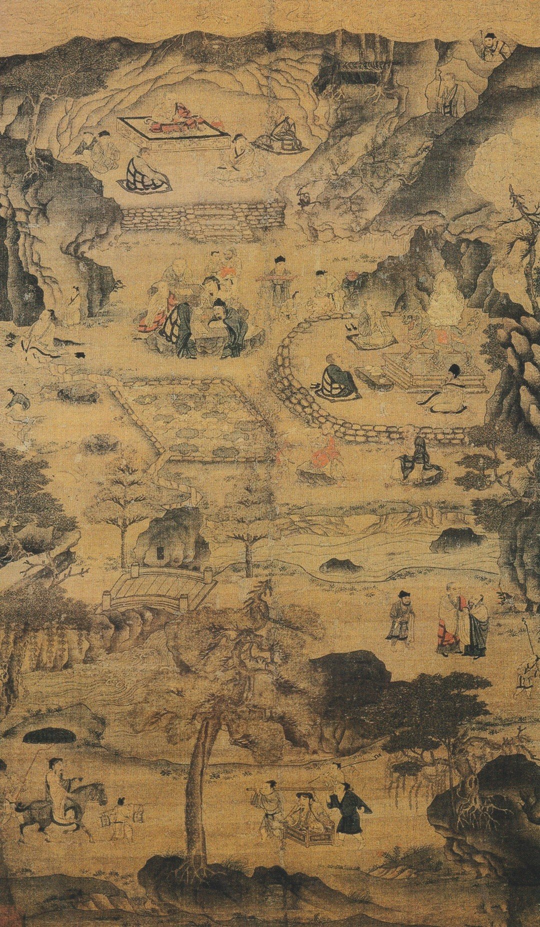 【图3】《白莲社图》，绢本设色，纵92厘米，横53.8厘米，南京博物院藏