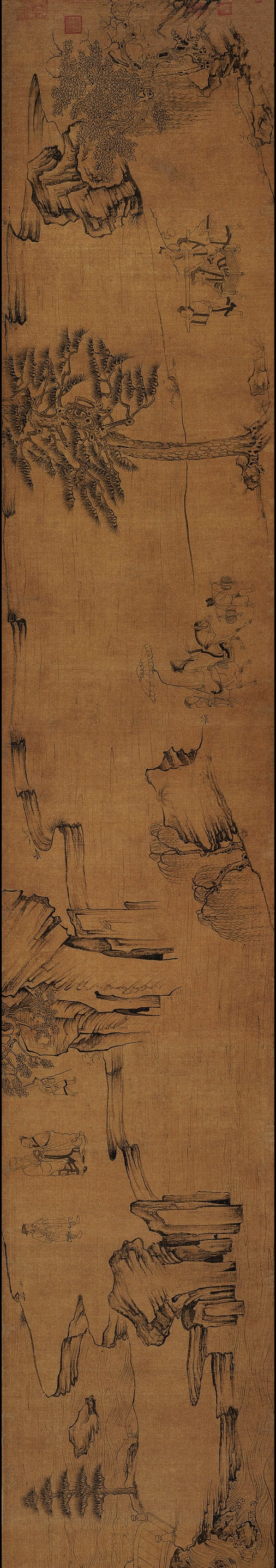 【图2】《莲社图》，绢本水墨，纵60.1厘米，横459.8厘米，上海博物馆藏（局部）