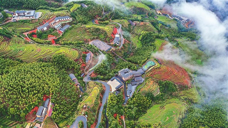 航拍崇义县上堡梯田 美如仙境（图）