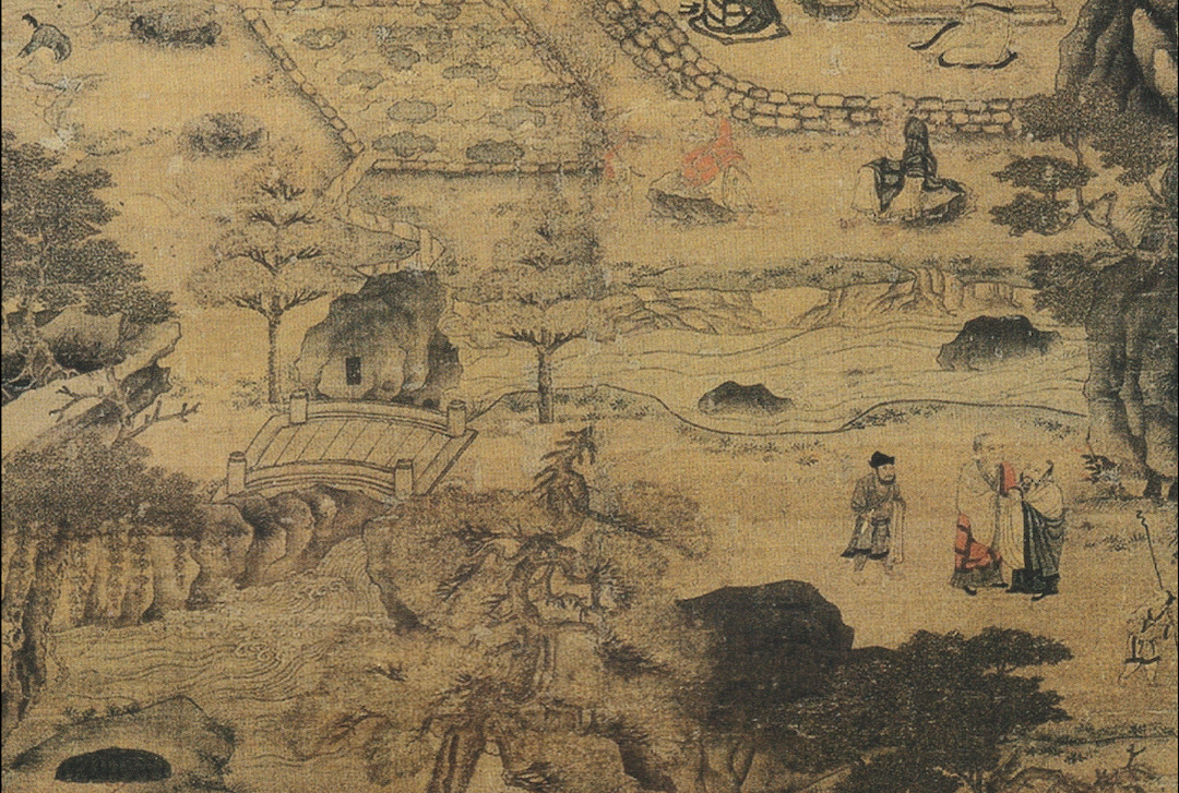 【图3】《白莲社图》，绢本设色，纵92厘米，横53.8厘米，南京博物院藏（局部）