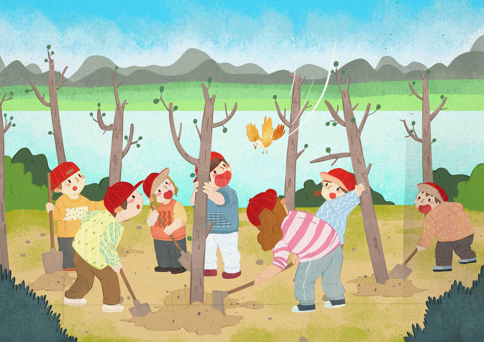 为城市添新绿 崂山开展2023年青少年义务植树系列活动