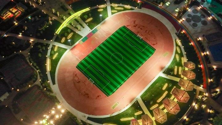 开园在即！带你鸟瞰德州市体育公园“光彩华灯”