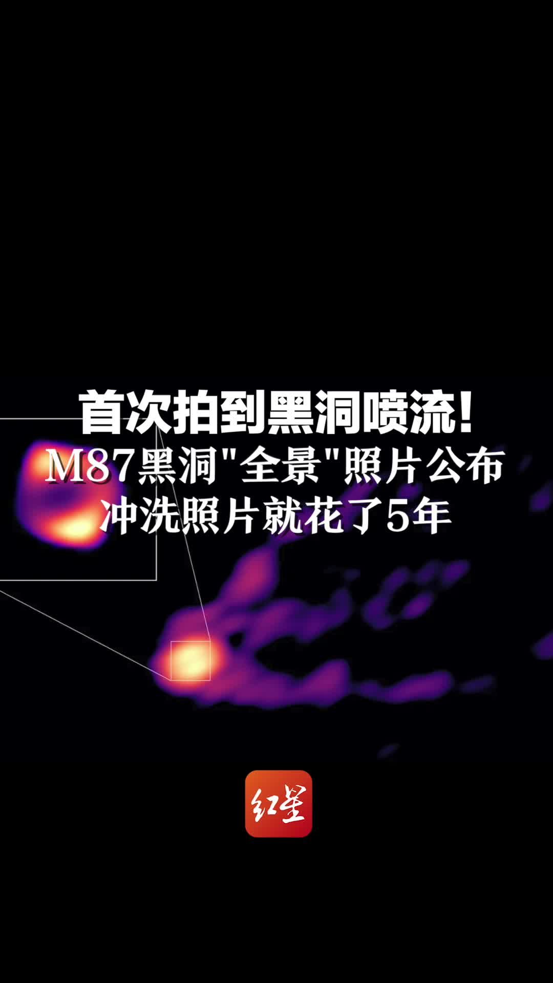 首次拍到黑洞喷流！M87黑洞“全景”照片公布 冲洗照片就花了5年