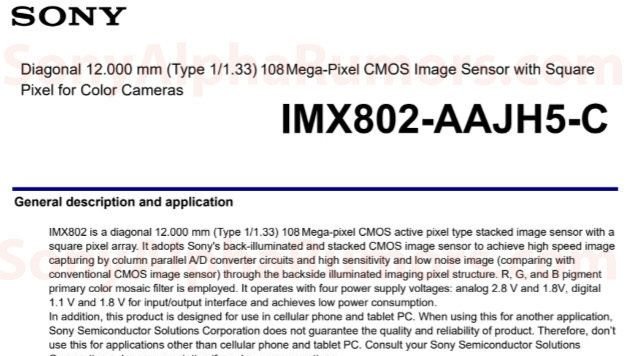 Imx 802 索尼1.08亿像素手机图像传感器IMX802泄露 尺寸规格类似三星HMX_凤凰网