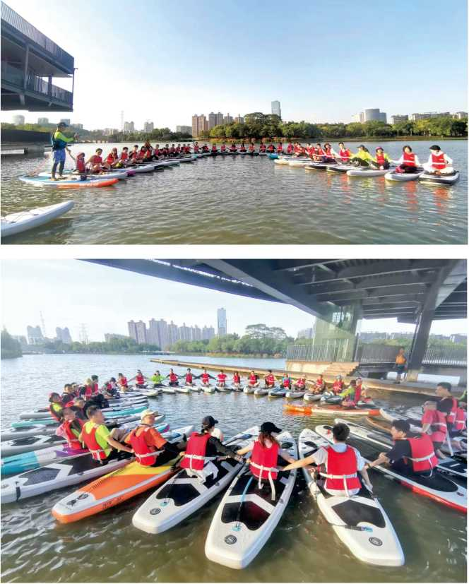 五一期间，市民可报名参加桨板运动体验。/区文广旅体局供图