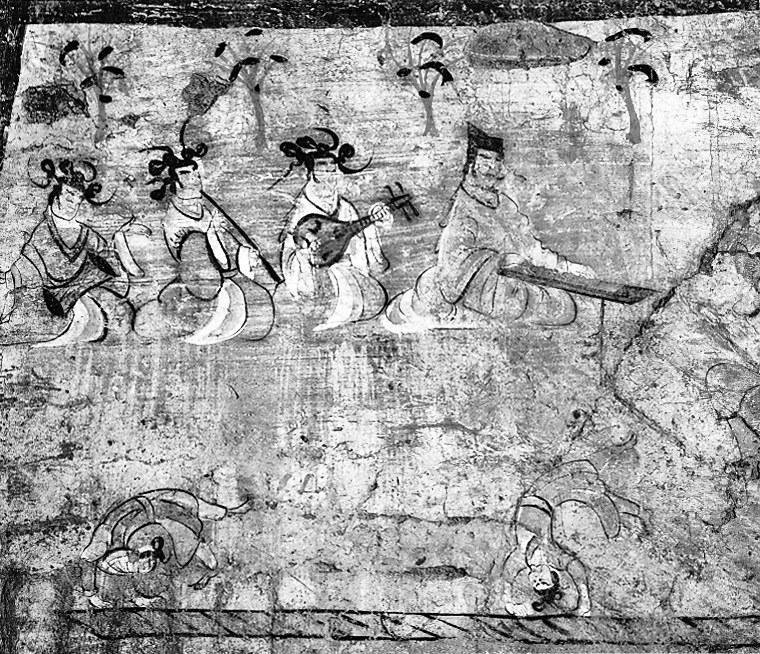 酒泉丁家闸墓壁画 乐舞图