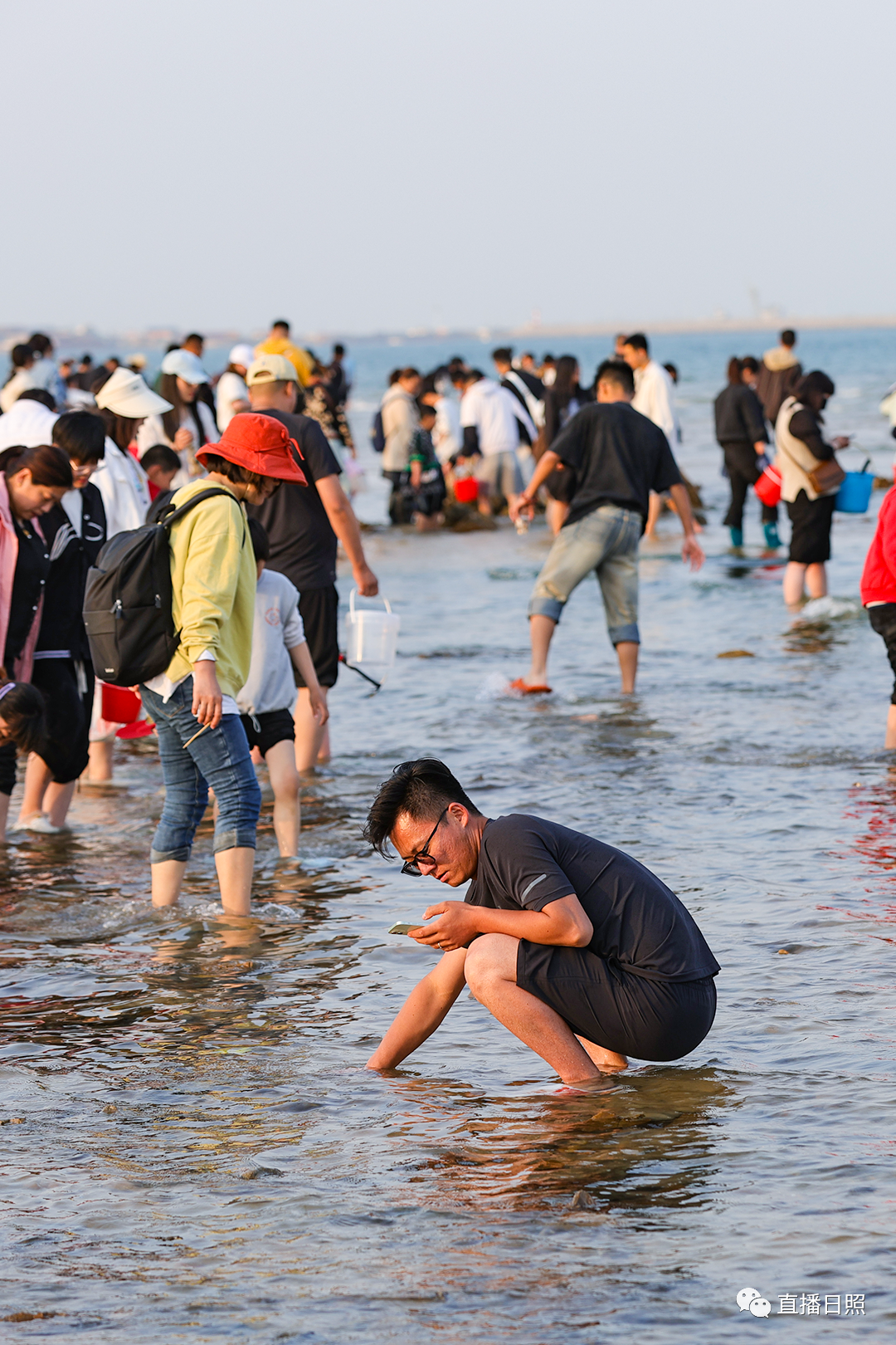 烟台第一海水浴场赶海图片