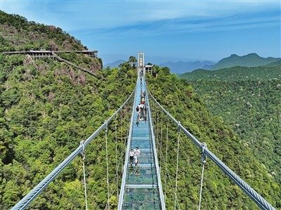 贛州三百山景區玻璃橋上賞美景（圖）