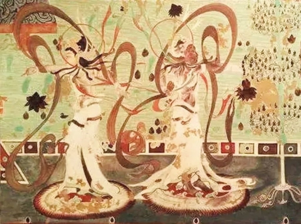 ▲敦煌壁画中的胡旋舞形象