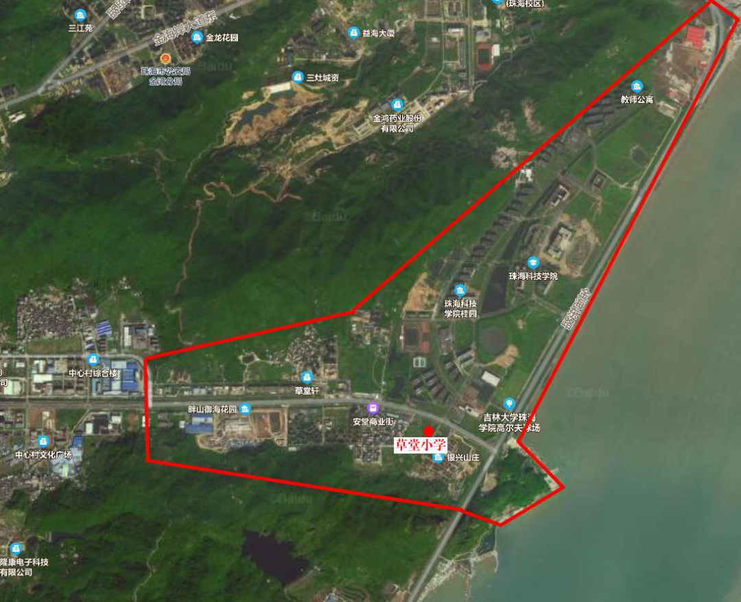 草堂小学学区划分示意图