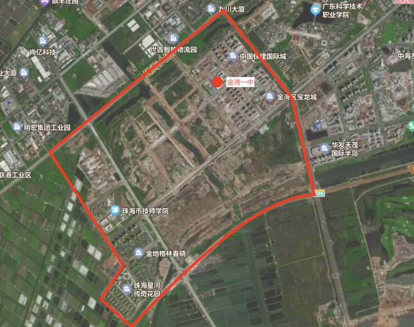 金湾一中学区划分示意图