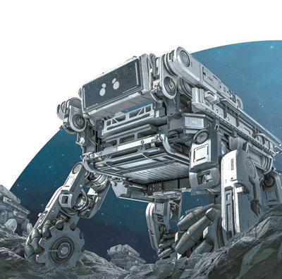 电影《流浪地球2》中的月面机器人。图片由林品提供
