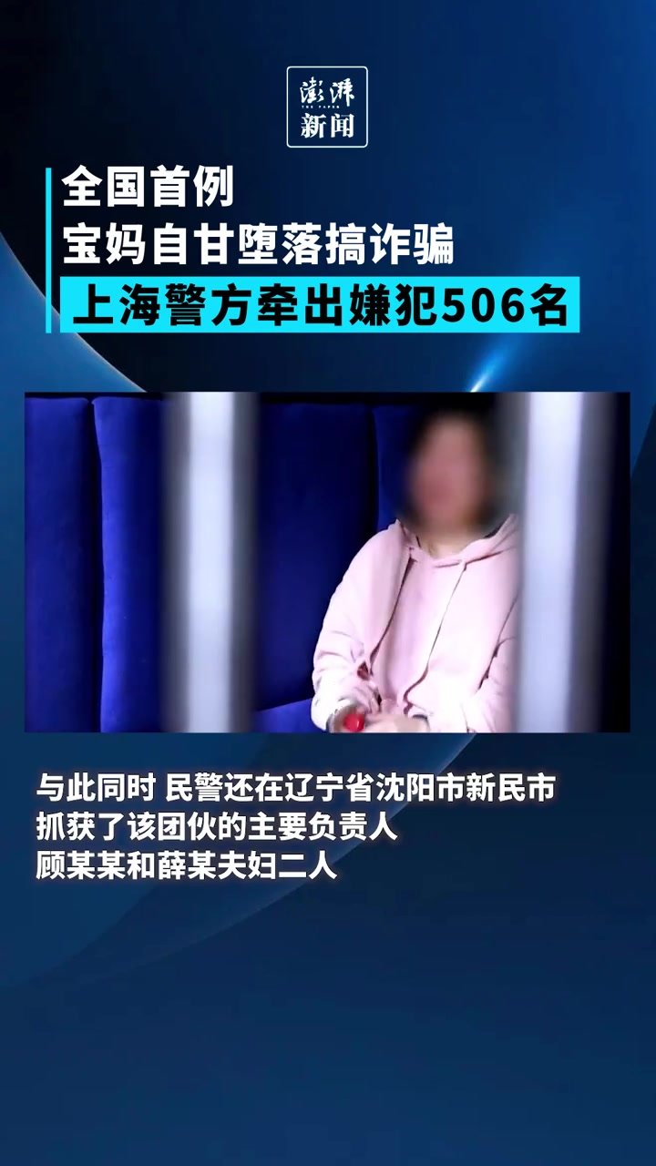 全国首例！宝妈自甘堕落搞诈骗，上海警方牵出嫌犯506名凤凰网视频凤凰网 0572