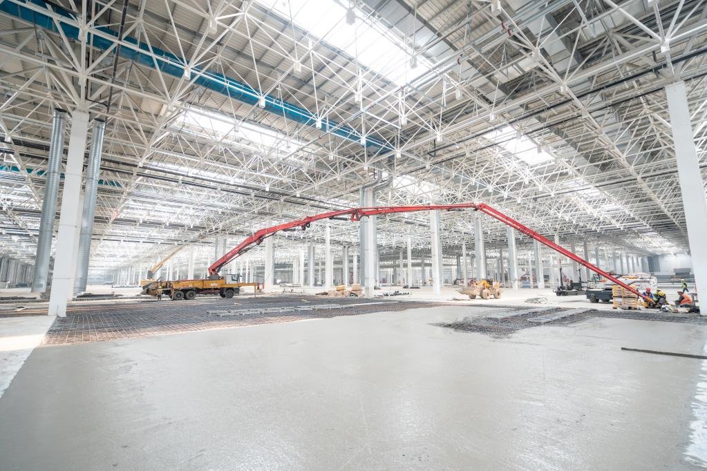 奥迪一汽新能源汽车项目建设现场。新华社记者王晓林 摄