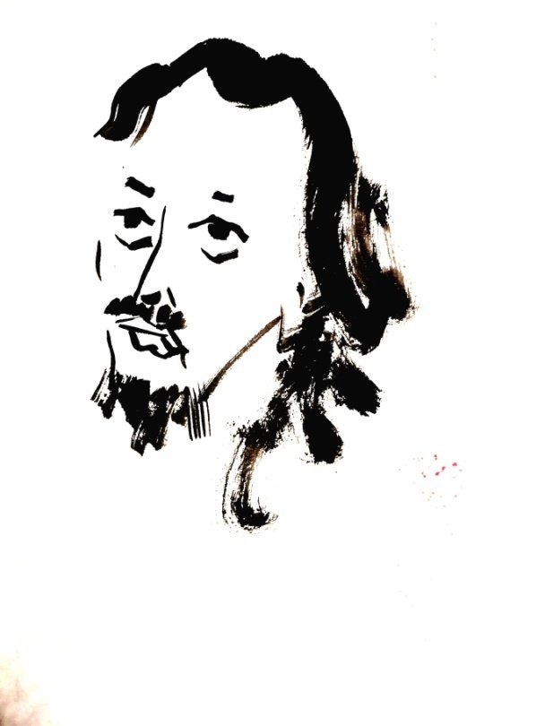 南京艺术家陈克年现场创作的冯沬像。