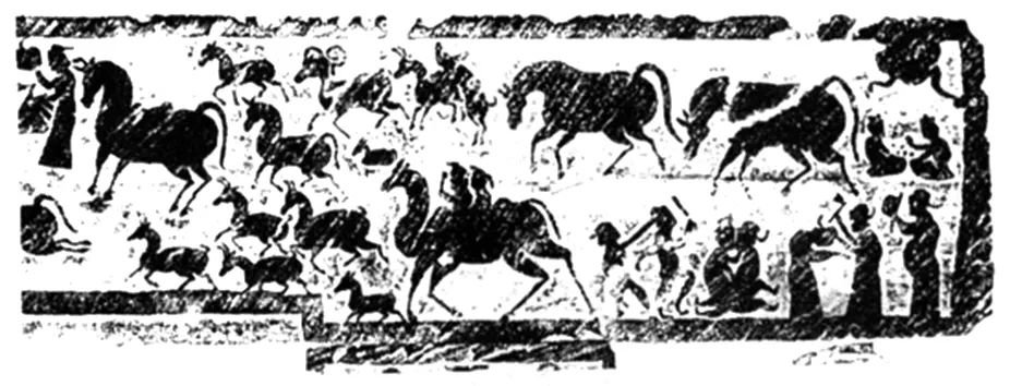 陕西绥德白家山出土,现藏绥德汉画像石展览馆