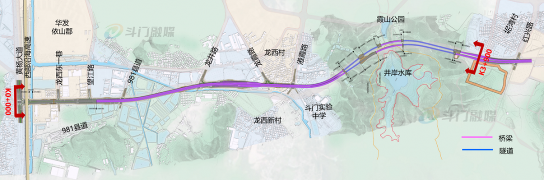 机场北快线（黄杨大道至珠峰大道段）部分路线示意图