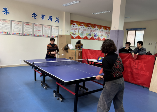 ▲尧渡镇梅林社区乒乓球教学基地