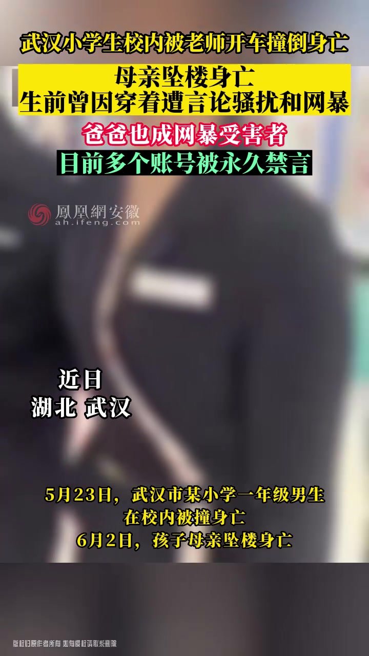 武汉小学生校内被老师开车撞倒身亡 母亲坠楼身亡！生前曾因穿着遭言论骚扰和网暴