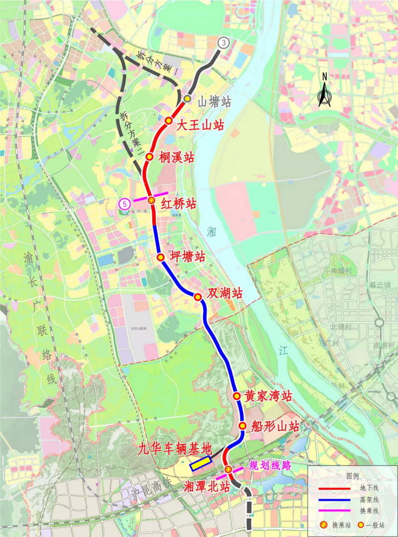 长株潭城际轨道交通西环线一期工程线路图。
