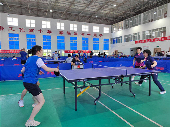 商洛市第五届运动会乒乓球比赛场景