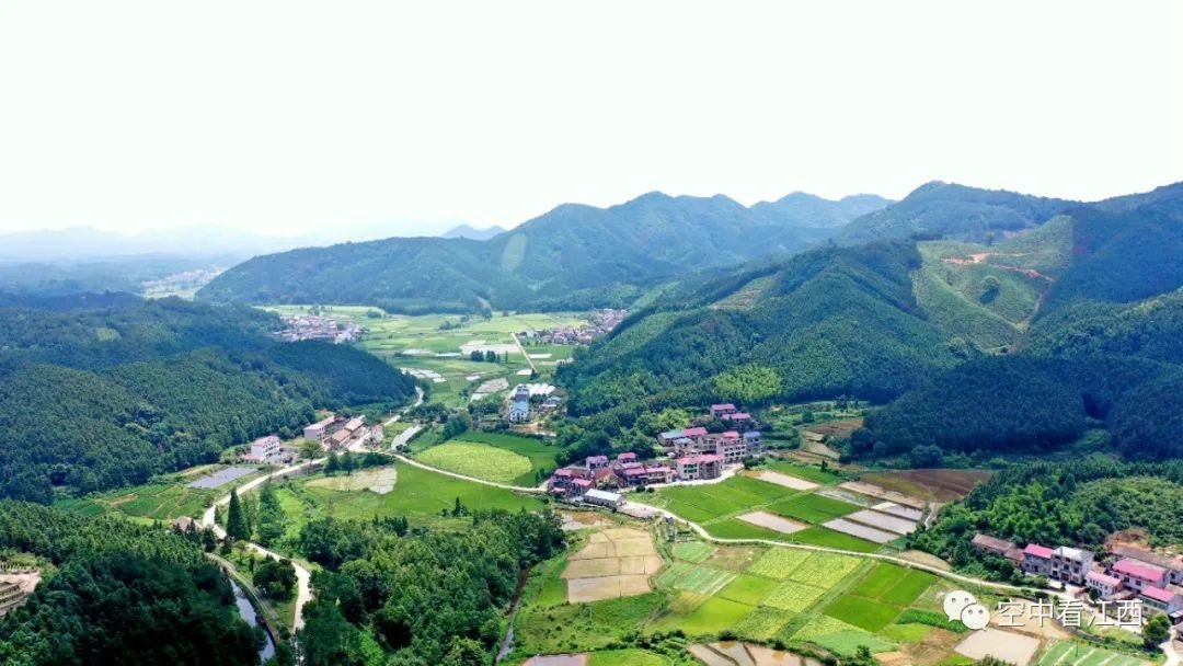 航拍江西峡江生态水库 青山碧水风光秀美