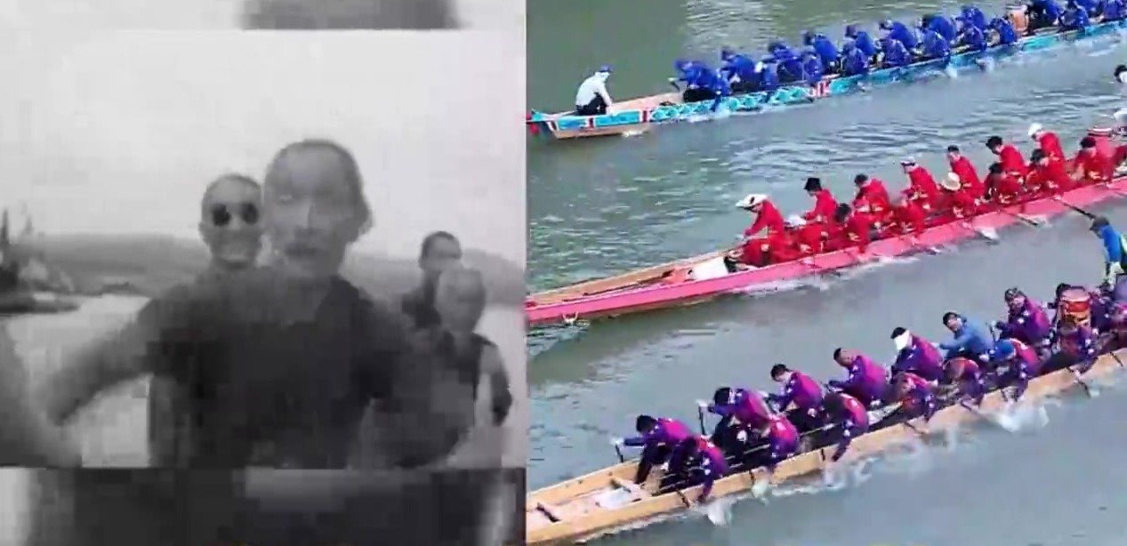 新老划龙舟对比视频，哪个更有气势？