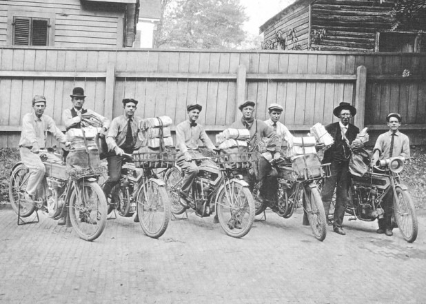 1906年美国有州开始使用摩托车来投递邮件