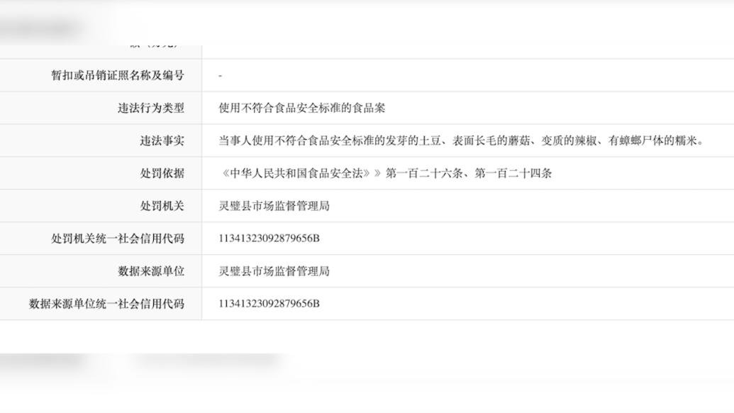 使用发芽土豆、有蟑螂尸体的糯米等，安徽灵璧一老年公寓被罚