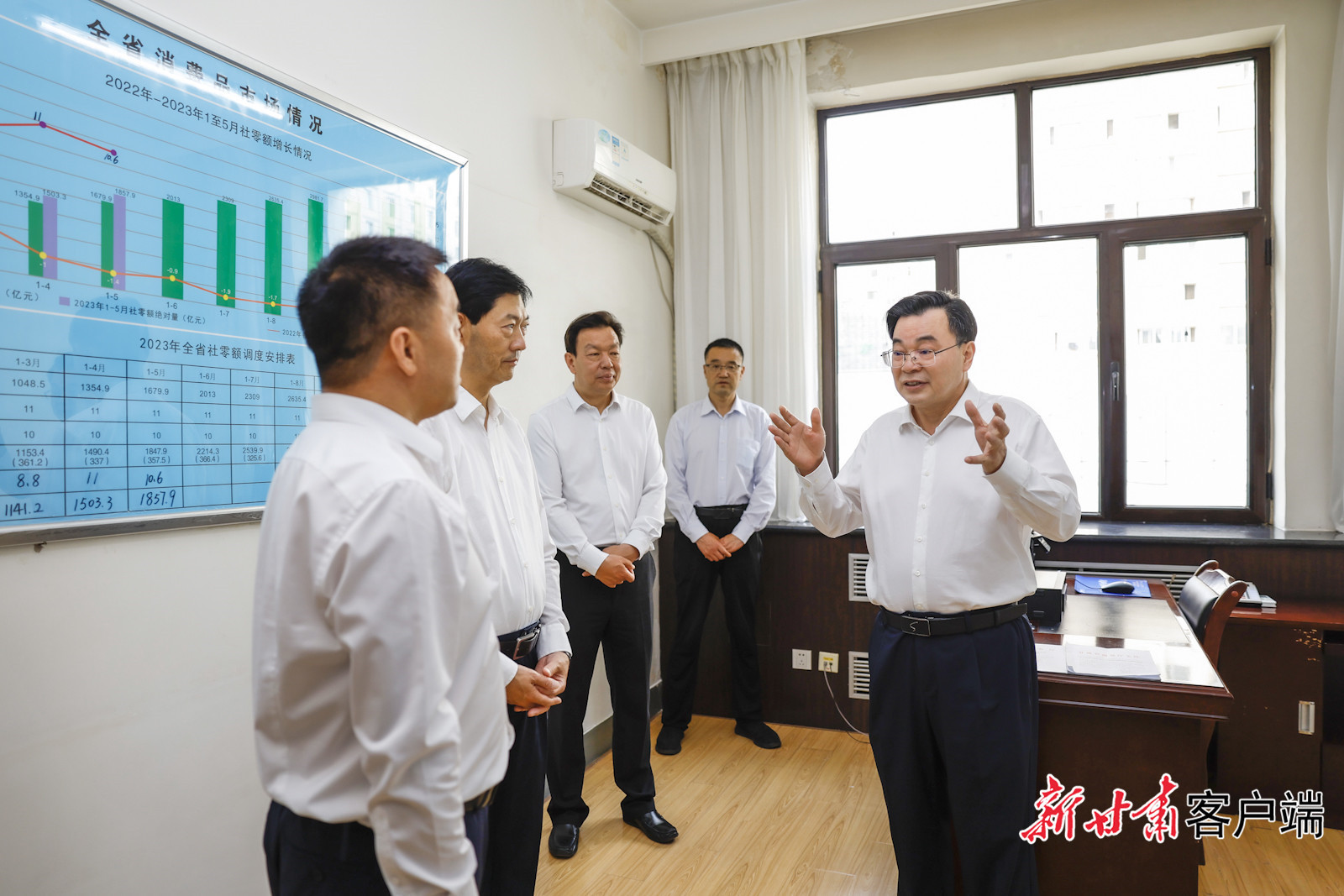 7月2日，省委书记、省人大常委会主任胡昌升在省商务厅调研。新甘肃&middot;甘肃日报记者 孟捷