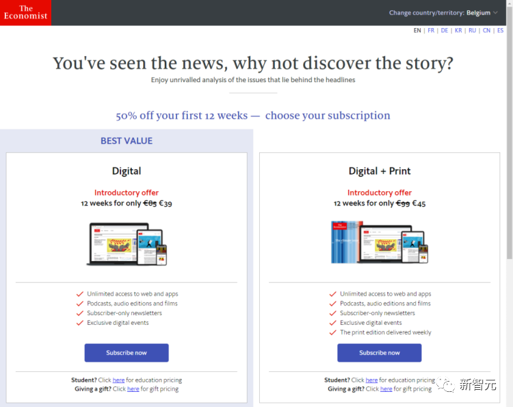 ChatGPT突然“断网”!OpenAI:别想白嫖付费内容插图6 《经济学人》的付费墙