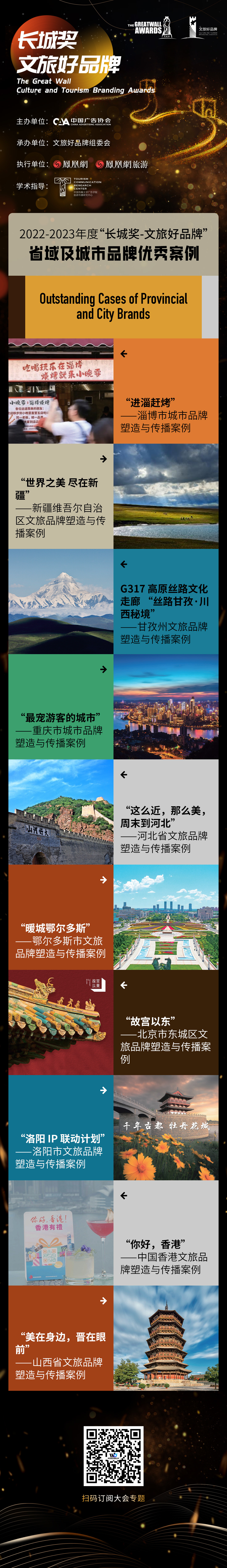 “长城奖-文旅好品牌”年度省域及城市品牌优秀案例名单公布!