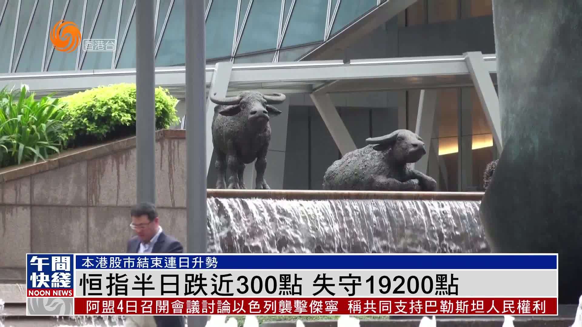 粤语报道｜恒指半日跌近300点 失守19200点