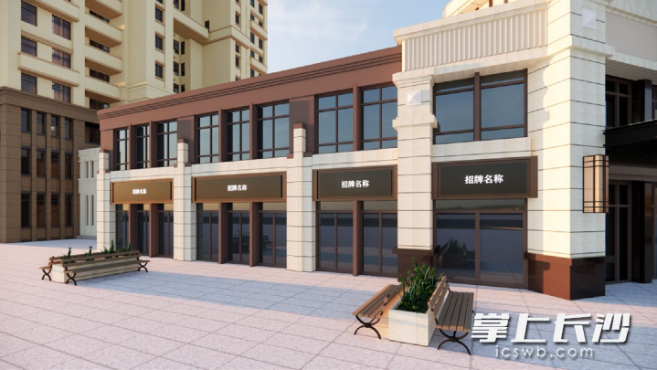 门楣式招牌设置示意图。  均为长沙市城管执法局供图