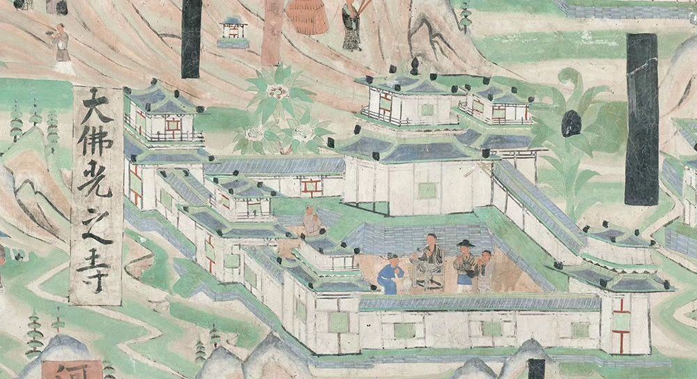 这是敦煌壁画《五台山图》中的“大佛光之寺”（资料照片） 新华社发（敦煌研究院供图）
