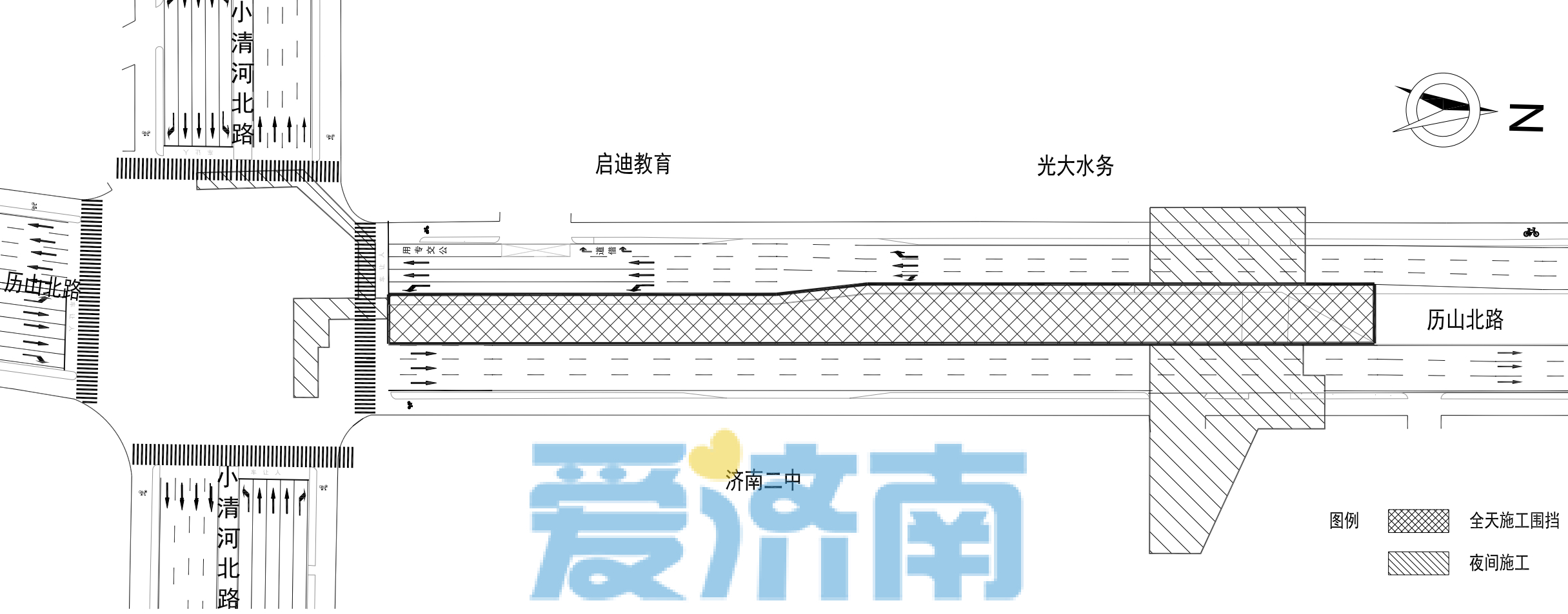 一期施工交通组织示意图（2023年7月9日至2023年10月10日）