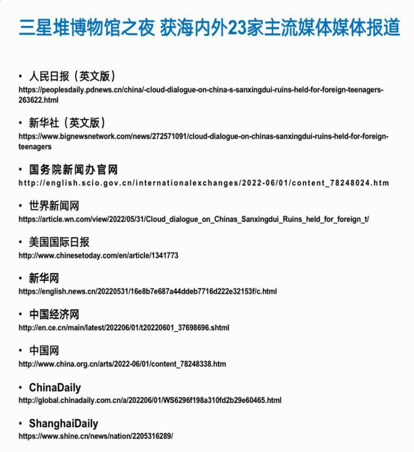 “发现三星堆”中外青年云对话——三星堆博物馆品牌国际传播案例荣获2023“长城奖-文旅好品牌”铜奖及国际传播优秀案例